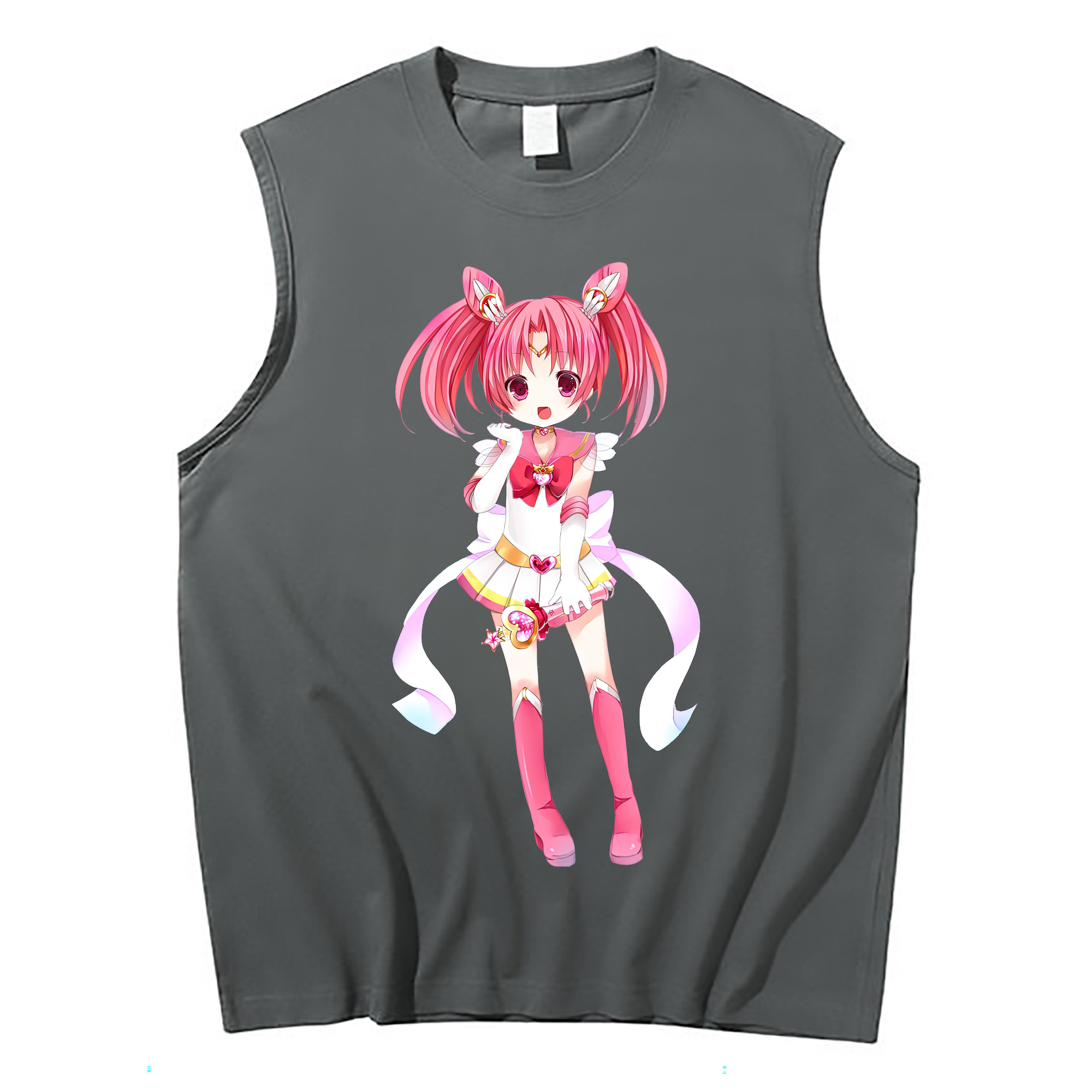 （画像用） 美少女戦士セーラームーン ちびうさ Sailor Moon Chibiusa Tsukino Usagi Small Lady Serenity コットン100％タンクトップ（フロントプリント）